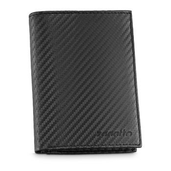 Portofel bărbați  Fabriano - piele naturală - protecție RFID - negru - 12.7x9.3x3 cm