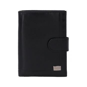 Portofel barbati -  piele naturala - negru - 9.5x13x2.5cm