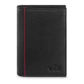 Portofel barbati -  ZG-N4-F16 - piele naturala - negru - 9.3x12.7x3 cm