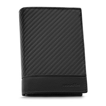 Portofel barbati - ® - ZG-N4-F7 - Fabriano - Piele naturala - 9x12.5x2.5 cm - Negru