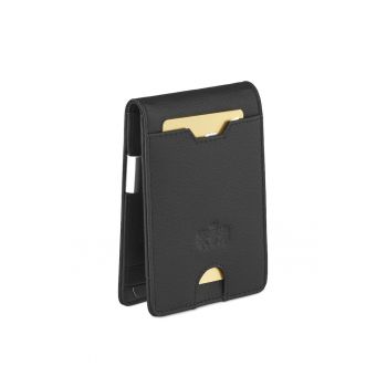 Portofel barbati - ® - ZG-X1-F2 - Piele naturala - 11x8x1.5 cm - Negru