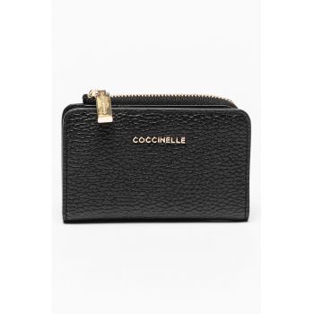 Portofel de piele cu aspect texturat Metallic Soft