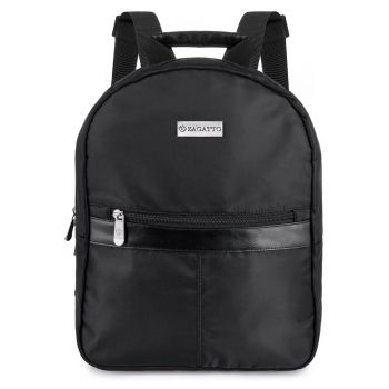 Rucsac dama - ® - Negru - Urban - Casual - Inchidere cu fermoar - Impermeabil - Bretele reglabile - Usor - Spatios - Nylon/Poliester - 31x25x10 cm - VILLA ECO - ZG624
