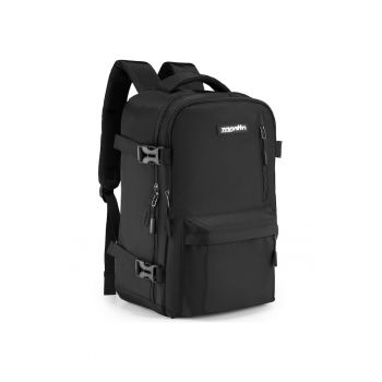 Rucsac voiaj - Negru - 40x20x15 cm - pentru avion - curele de compresie - atasabil la troler - ZG931