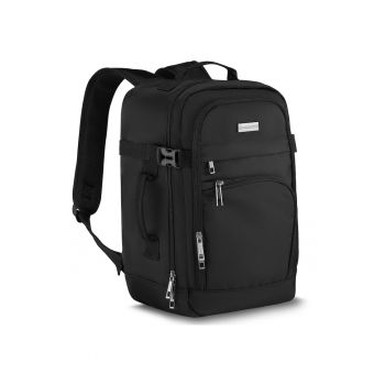 Rucsac voiaj - Negru - 40x20x25 cm - pentru avion - curele de compresie - atasabil la troler - 20L - ZG895