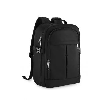 Rucsac voiaj - Negru - 40x20x25 cm - pentru avion - curele de compresie - atasabil la troler - 20L - ZG929