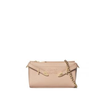 SECRET PON PON. - Geanta crossbody din piele ecologica cu bareta din lant