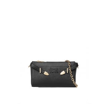 SECRET PON PON. - Geanta crossbody din piele ecologica cu bareta din lant