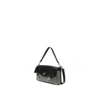 SECRET PON PON. - Geanta crossbody din piele ecologica decorata cu strasuri Seraphina Ultra