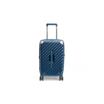 Troler cabina extensibil  Trunk - policarbonat - 56x26x24 cm - bagaj de mana - cifru TSA - 4 roti cu suspensii - albastru