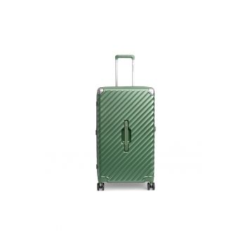 Troler mare extensibil  Trunk - policarbonat - 79x45x37 cm - bagaj de cala - cifru TSA - 4 roti cu suspensii - verde