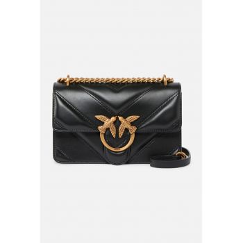 Geanta crossbody de piele cu aspect matlasat