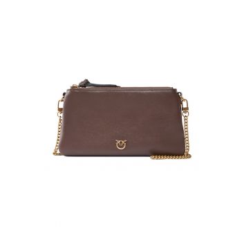 Geanta crossbody de piele cu bareta detasabila