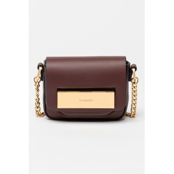 Geanta crossbody de piele cu bareta lant