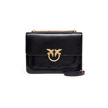 Geanta crossbody de piele cu trei compartimente