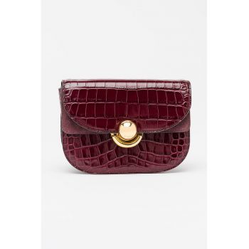 Geanta crossbody din piele cu aspect de piele de crocodil Sfera