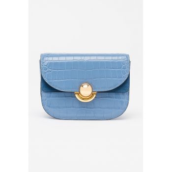 Geanta crossbody din piele cu aspect de piele de crocodil Sfera