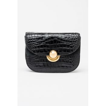 Geanta crossbody din piele cu aspect de piele de crocodil Sfera