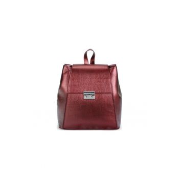 Geanta dama piele -  Aamina mica - visiniu - 27x12x27 cm