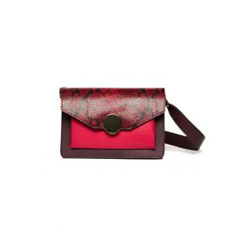 Geanta dama piele -  Arina - rosu -27x14x20 cm
