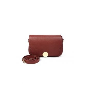 Geanta dama piele -  Cara - bordo - 29 x 9 x 19 cm