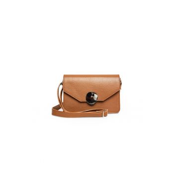 Geanta dama piele -  Carmen - bizonat coniac - 22 x 10 x 15 cm