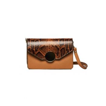 Geanta dama piele -  Carmen - coniac - 22x10x15 cm