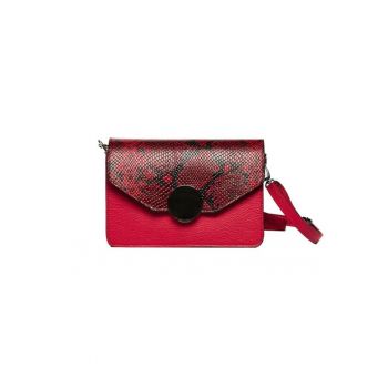 Geanta dama piele -  Carmen - fuxia -22x10x15 cm