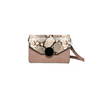 Geanta dama piele -  Carmen - grej - 22x10x15 cm