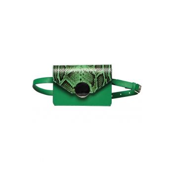 Geanta dama piele -  Cora - verde - 22x10x15 cm