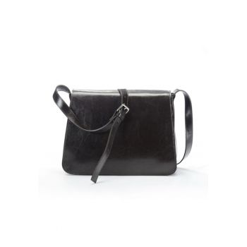 Geanta dama piele -  Cristal mare - maro inchis - 30x9x25 cm