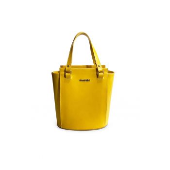Geanta dama piele -  Elisabeth 8 - galben ocru - 25 x 14 x 27 cm