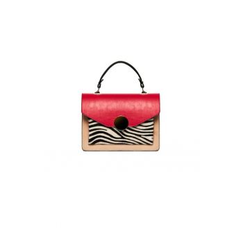 Geanta dama piele -  Ema - rosu capucino - 27x11x20 cm
