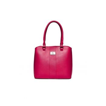 Geanta dama piele -  Gerda - fuxia - 26x12x20 cm