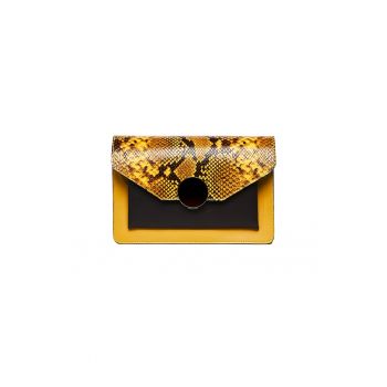 Geanta dama piele -  Ivona - galben - 26x7x18