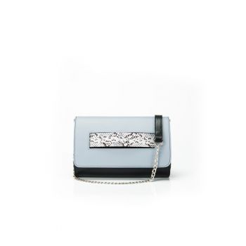Geanta dama piele -  Lara - bleu - 26x9x19 cm