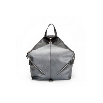 Geanta dama piele -  Mabella mare - gri - 36x20x33 cm