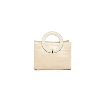 Geanta dama piele -  Olivia - bej - 22x10x17 cm
