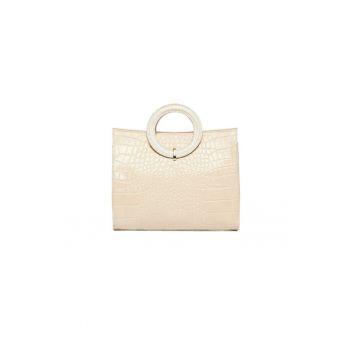 Geanta dama piele -  Otilia bej - 29x10x22 cm