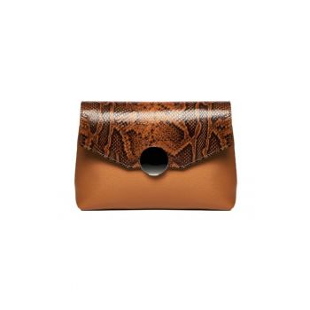 Geanta dama piele -  Plic Adriana - coniac - 26x6x18 cm