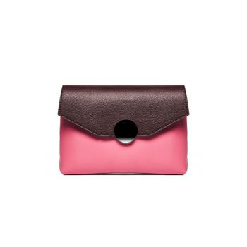 Geanta dama piele -  Plic Adriana - visiniu roz - 32x5x24 cm