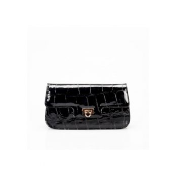 Geanta dama piele -  Plic Laura 37 - negru - 24x4x12 cm