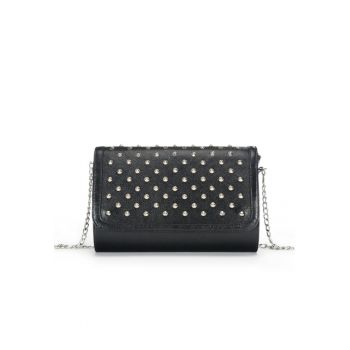 Geanta dama piele -  Plic Laura 41 B cu tinte negru - 30x8x20 cm