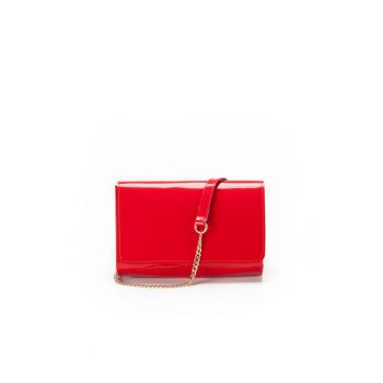 Geanta dama piele -  Plic Laura 41 CR - rosu - 26x7x17 cm