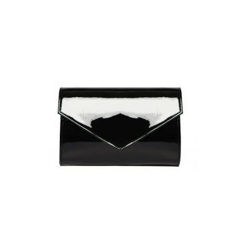 Geanta dama piele -  Plic one mic - lac negru - 22x5x15 cm