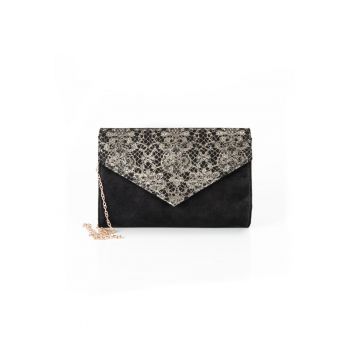 Geanta dama piele -  Plic One mic - negru - 22x5x15 cm