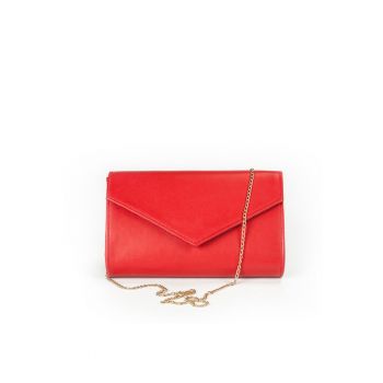 Geanta dama piele -  Plic One mic - rosu - 22x5x15 cm