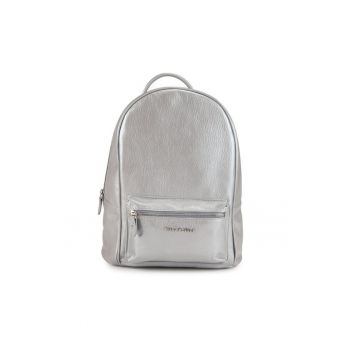 Geanta dama piele -  Rucsac 3 mare - gri - 29x16x35 cm