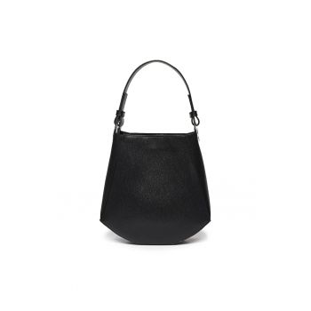 Geanta dama piele -  Sabina - negru - 32x12x32 cm