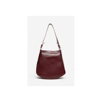 Geanta dama piele -  Sabina - visiniu - 32x12x32 cm